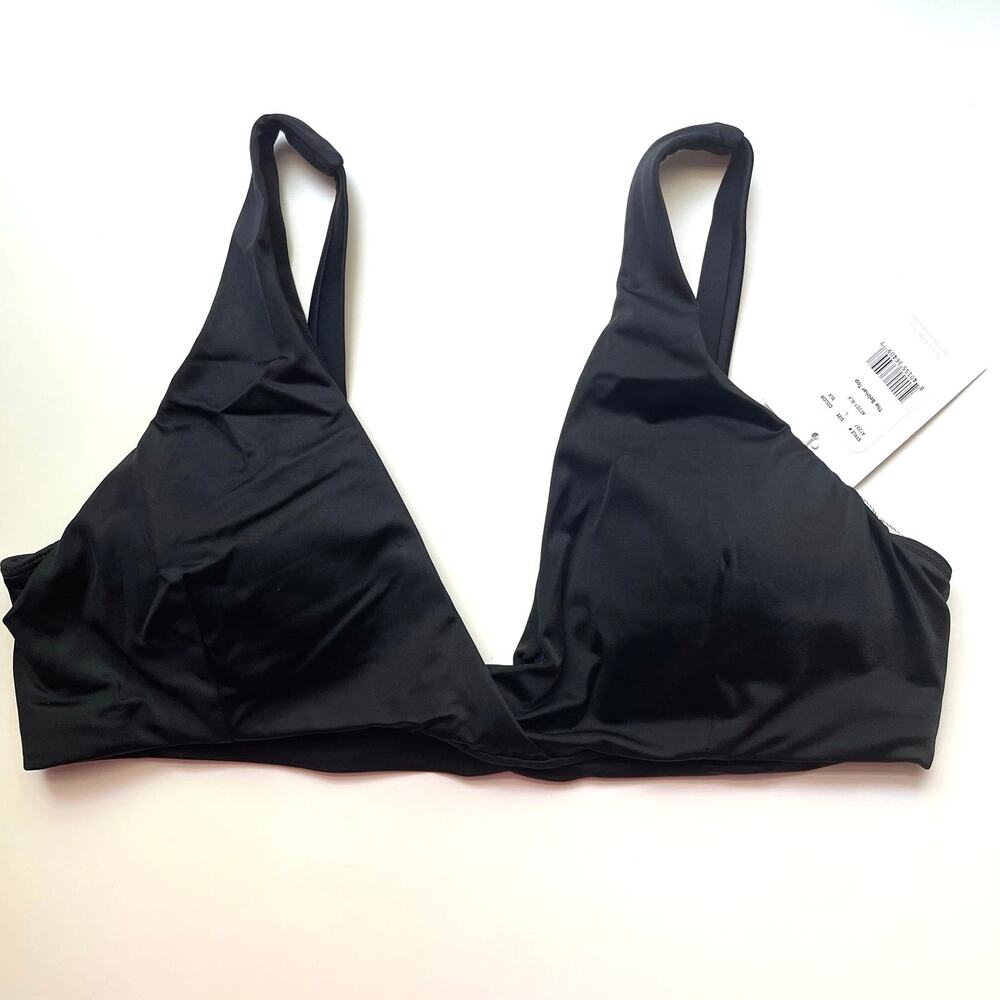 Andie The Belmar Top Black Women's Large Swimwear Bathing Suit Bikini Top NWT